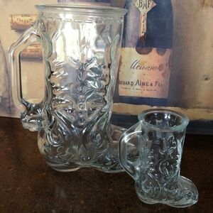Rare/Vintage Libbey Shot Glass and matching boot drinking glass